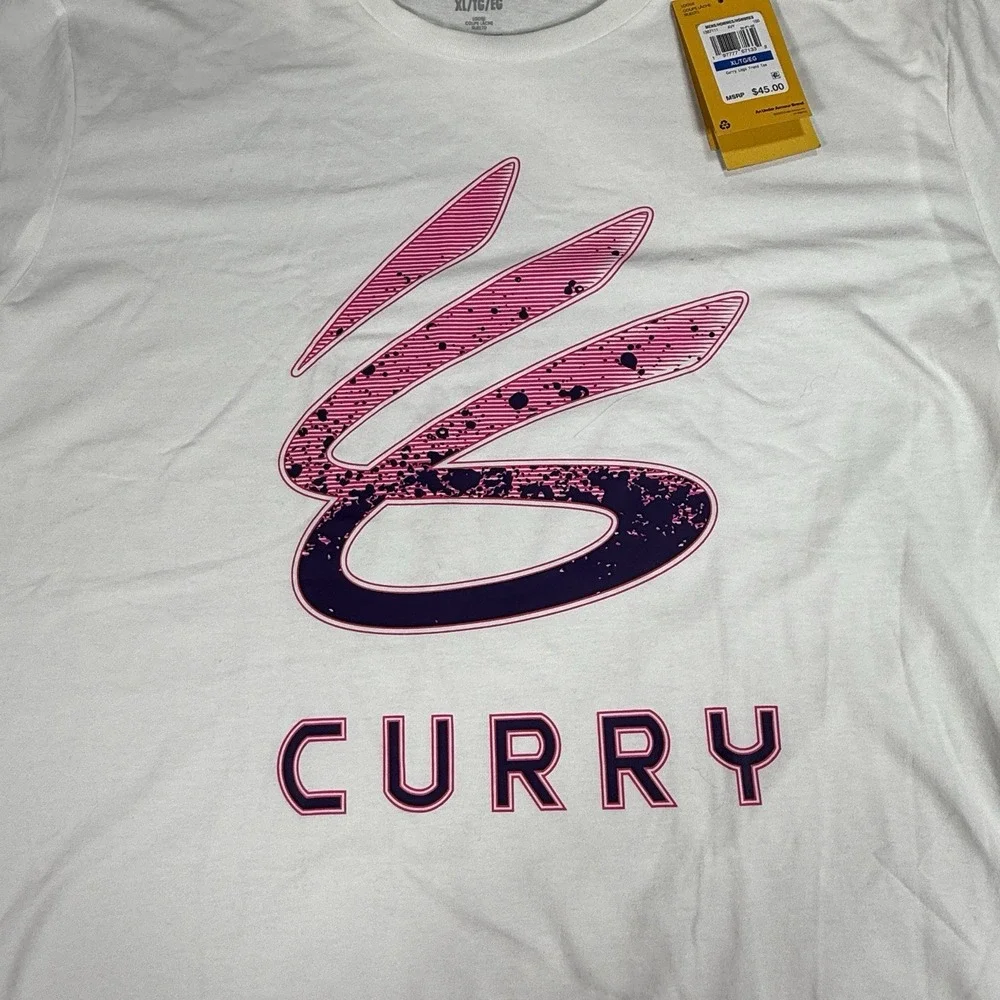 Under Armour x Stephen Curry Logo Trend T-Shirt‎ Mens Size Large White SS $45